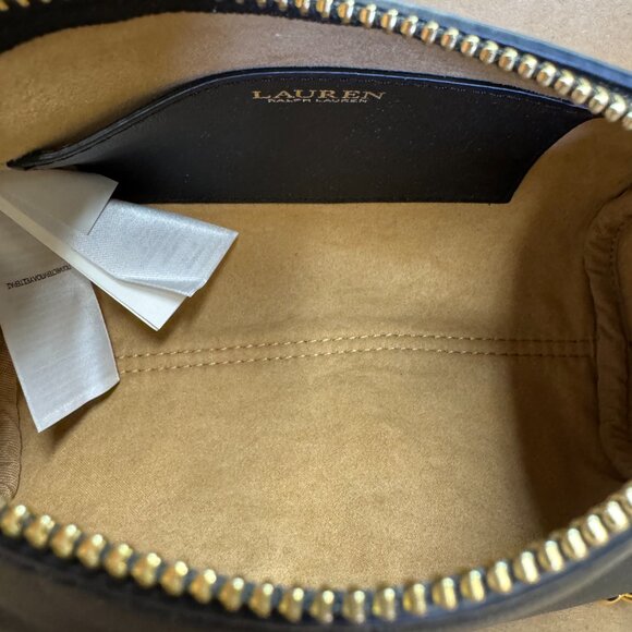 Ralph Lauren Emelia Mini Nappa Leather Shoulder Bag - Black - Picture 8 of 9